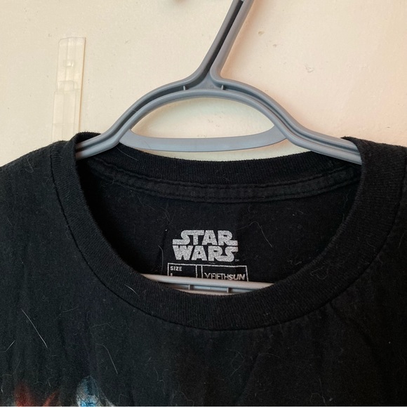 Star Wars merch black The Force Awakens sequel trilogy tee in men’s large - Picture 6 of 6